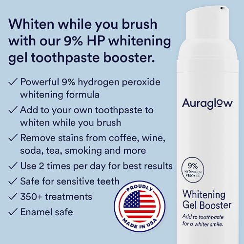Auraglow 35% Teeth Whitening Gel & Whitening Gel Toothpaste Booster