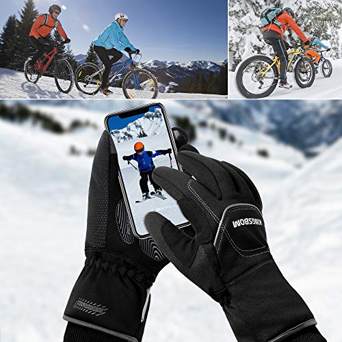 '-40F° Waterproof & Windproof Winter Gloves - 3M Thinsulate Thermal Touch Screen Warm Gloves - for Cycling,Skiing,Running,Outdoor Sports - for Women and Men Black X-Large