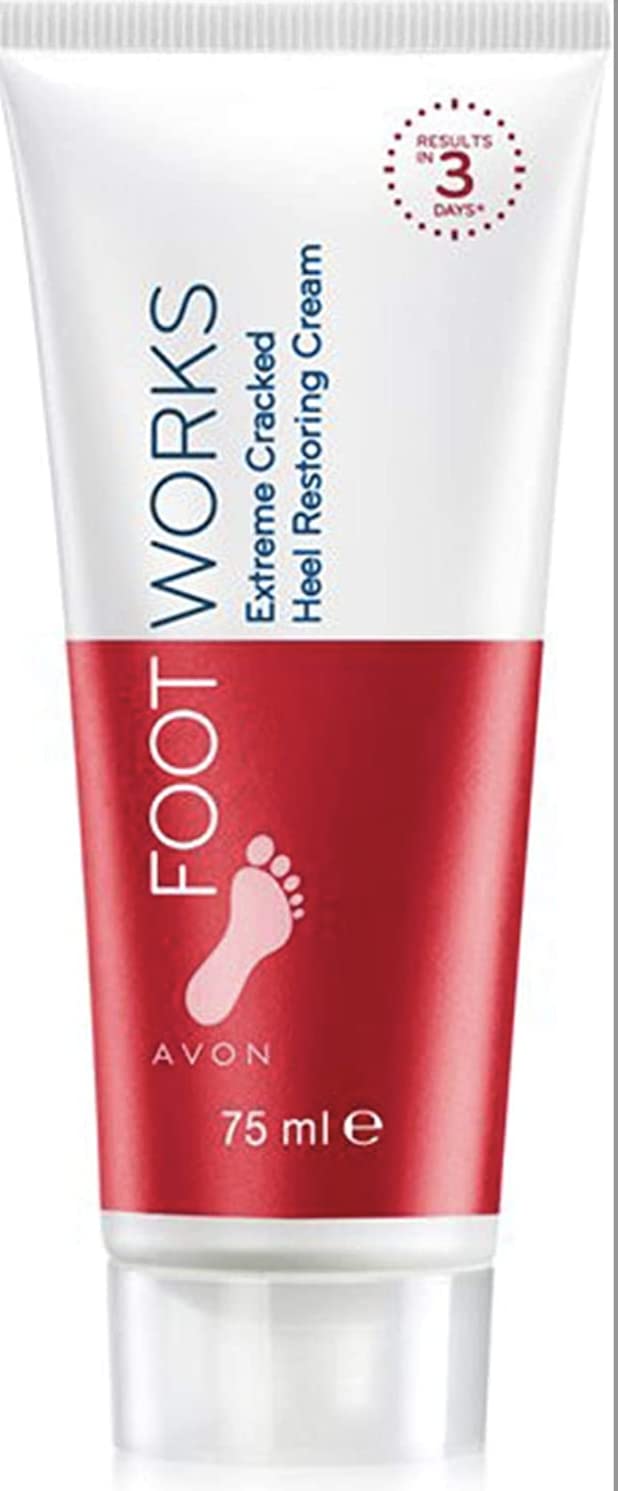 Avon Foot Works Maximum Strength Cracked Heel Cream - Lot of 2 2.5 Fl Oz (Pack of 2)