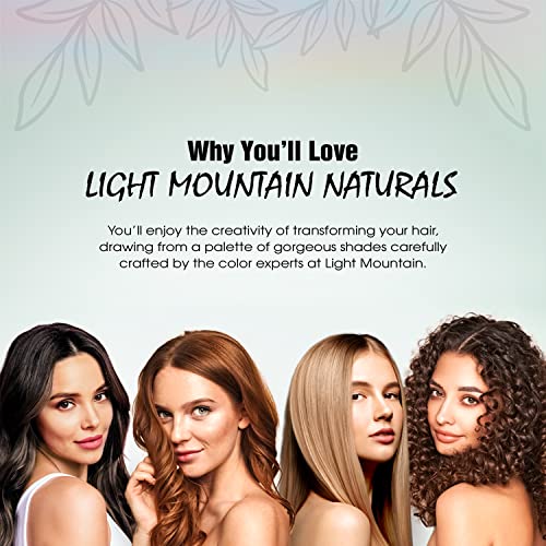 Light Mountain Henna Hair Color & Conditioner, Bulk 1 Pound – Dark Brown Hair Dye, Organic Henna Leaf Powder and Botanicals, Chemical-Free, Semi-Permanent Hair Color + 4 Hair Clips