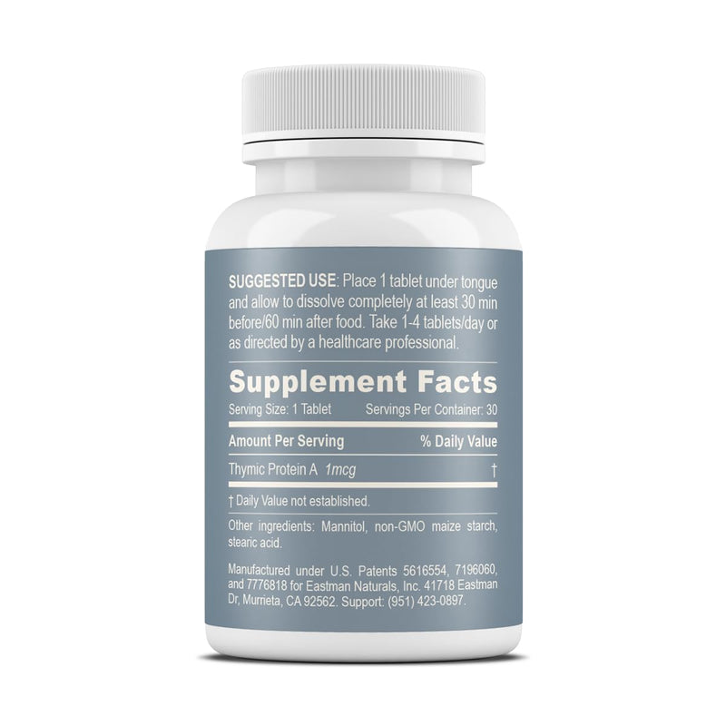 Thymic Protein A Tablets (1 McG TPA) – Immune System Support Supplement – All Natural, Non-GMO, Fast-Dissolve Sublingual Tablets – 30 Tablets 30 Count (Pack of 1)
