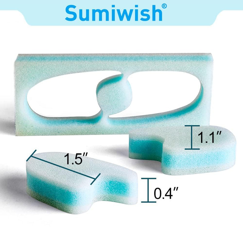 Sumiwish Foam Toe Separators, 20 Pack Breathable Toe Spacers, Reduce Friction and Relieve Corns Pain, Overlapping Toes Corrector - (Blue) Blue（20 Pack） - BeesActive Australia