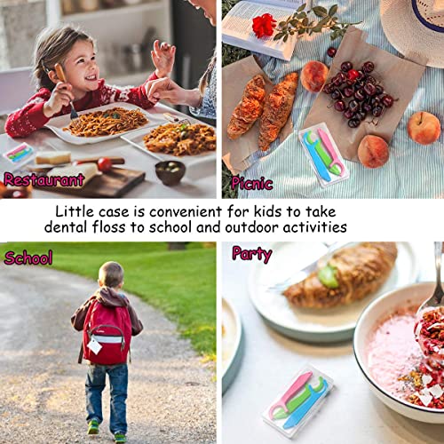 FAMILIFE Dental Floss Picks Kids flossers Toddler Threaders Children 200 Picks and FAMILIFE Manicure Set, Nail Kit 11 in 1 Pedicure kit Stainless Steel Mens Manicure Kit Leather Pedicure Tools Men