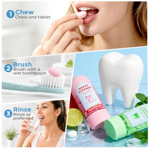 Nano Hydroxyapatite Toothpaste Tablets, Fluoride-Free, 60 Count Lime Mint + Watermelon Mint, 60 Count (2 pack)
