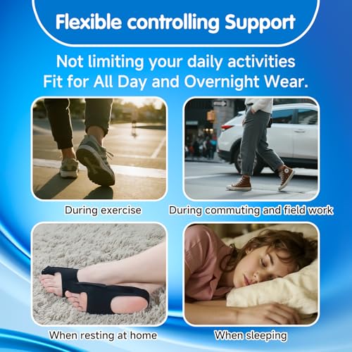 2 Piece Bunion Corrector for Women and Men, Side Adjustable Removable Design, Big Toe Straightener for Bunion Relief, Adjustable Day/Night Support (L) L