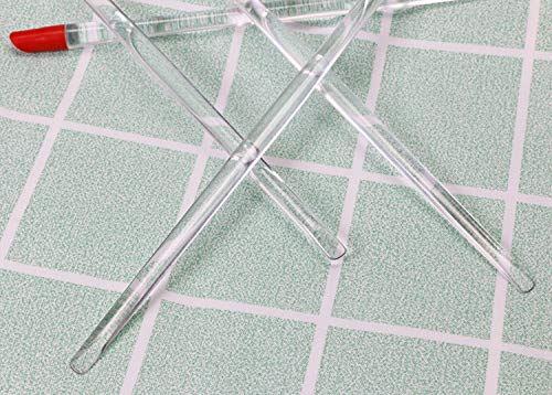 ONLYKXY 4 Pieces 17 cm Nail Cuticle Pusher, Red Rubber End and Clear Plastic Handle