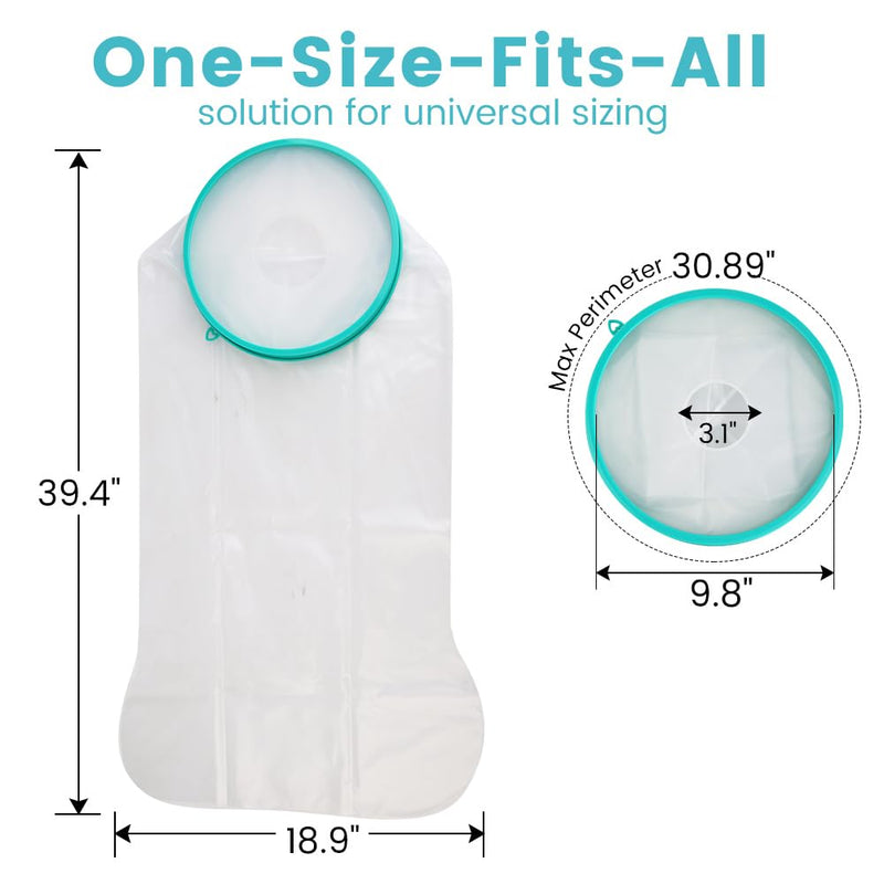 CIVJET Cast Covers for Shower Leg, Waterproof Cast Cover for Showering, Cast Protector for Shower Adult, Shower Boots for Foot after Surgery, Full Leg, Thigh (Diameter - 9.8") Extra Long - Large Wide Reinforced Green