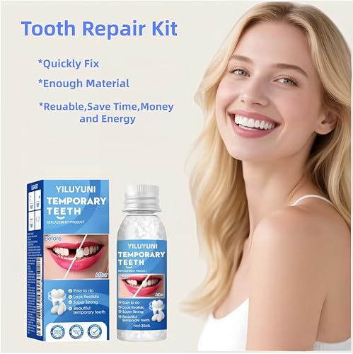 Tooth Repair Kit, Moldable Tooth Filling Repair Kit, Dental Care Kit Fixing The Missing and Broken Replacements, DIY Natural Filling Fake Teeth,Smile Confidently Again