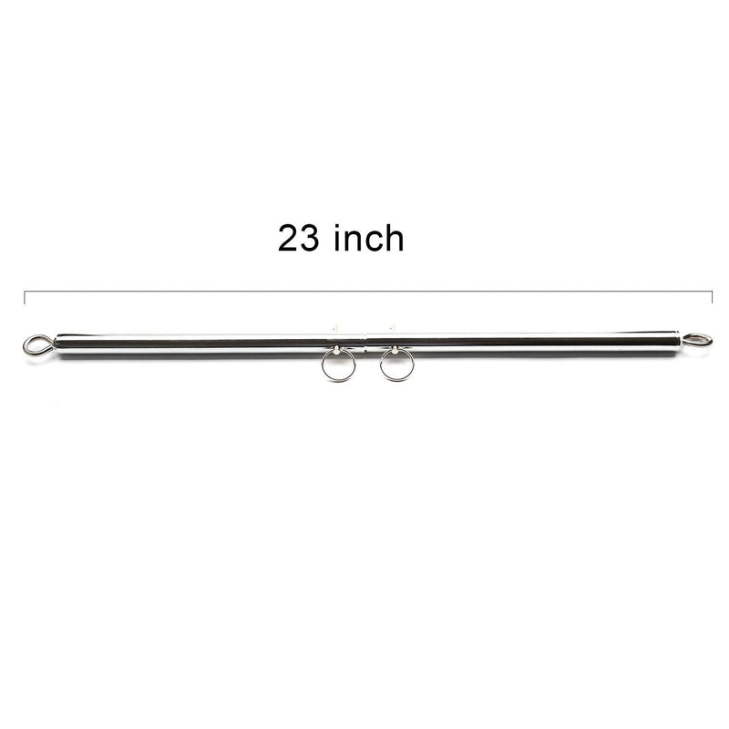 Spreader Bars Adult Play Heavy Duty Rose Yoga Pilate Bar for Bedroom with Black Adjustable Straps, Leg Spreader Bar for Bedroom Home, Exercise Bar Sports Training Fitness Gear Silver+2 Red