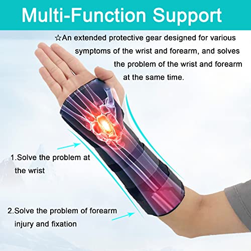 Unisex Forearm and Wrist Support Splint Brace Double Fixation Wrist Brace for Carpal Tunnel,Adjustable Night Time Forearm Immobilizer Brace Splints,9.8 inch (25cm) length (LH/S) Left Hand Small/Medium