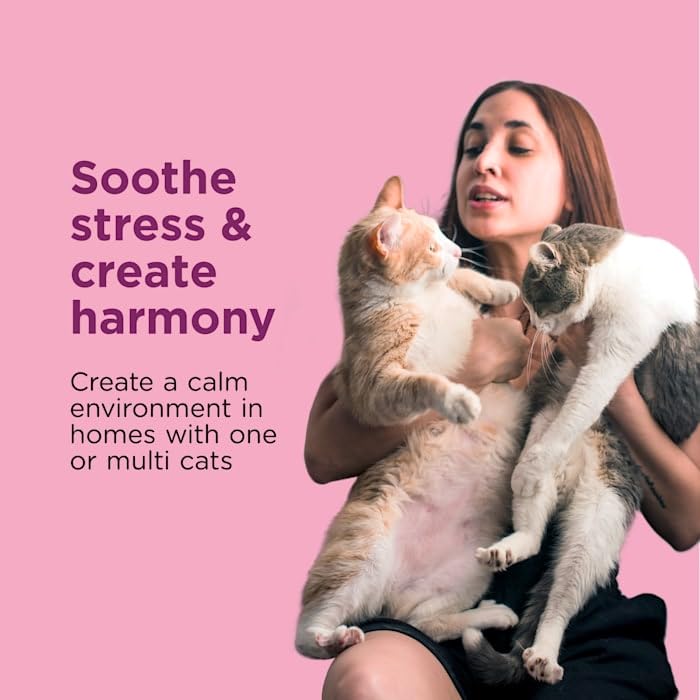 Comfort Zone Single & Multi-Cat Calming Diffuser Refills for A Soothing Home, 192 ml., Pack of 4