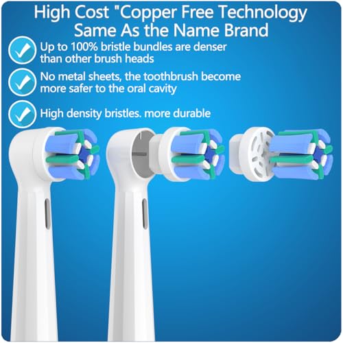 8 Pack Replacement Toothbrush Heads Compatible with Oral B iO, Brush Heads for Oral-B iO 2/3/4/5/6/7/8/9/10/7G Series, with Covers, White White-8 1 Count (Pack of 8)