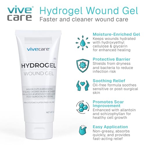 ViveCare Hydrogel Wound Dressing (3 Oz Tube) - First Aid Healing Gel 2