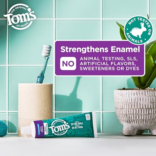 Tom's of Maine Whole Care Natural Anticavity Fluoride Toothpaste 3 Pk, 4 oz Peppermint 4 Ounce (Pack of 3)