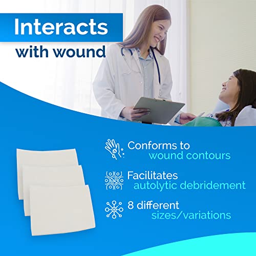 Calcium Alginate Wound Dressing 4" x 4" - 10 Pads - Highly Absorbent Non-Stick Pads for Moderate to Heavy Exudate - Alginate Dressing for Pressure Ulcers Diabetic Leg Ulcers Bed Sores