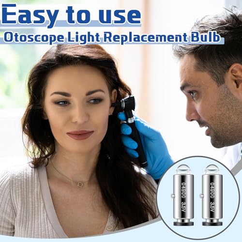 Funtery 4 Pcs Halogen Replacement Bulbs Compatible with Welch Allyn, 3.5v Lamp Type 04900-u Otoscope Lamp