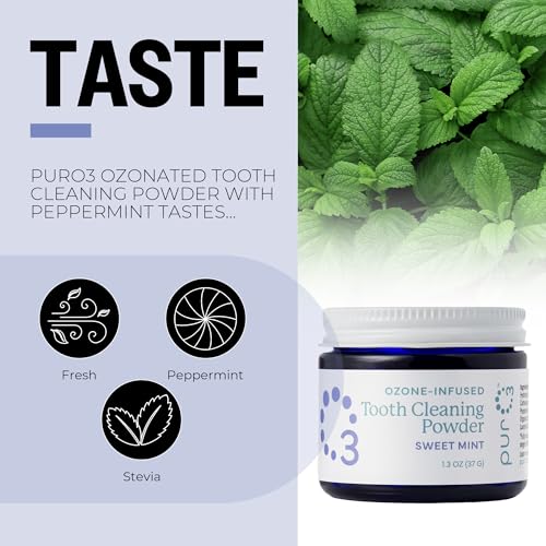 PurO3 Ozonated Toothpaste Powder, Natural Teeth Whitening & Plaque Remover