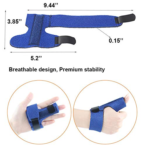 Trigger Finger Splint, Finger Knuckle Support Brace, Adjustable Brace for Straightening Curved, Bent, Locked and Mallet Finger Thumb,Ring,Index(Right) Blue Right hand - BeesActive Australia