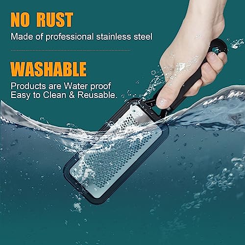 Foot Rasp Foot File, 2 Pcs Stainless Steel Pedicure Callus Remover for Feet, Professional Foot Care Tools for Pedicure to Removes Hard Skin Corns for Dry and Wet Feet 2 X Foot Files