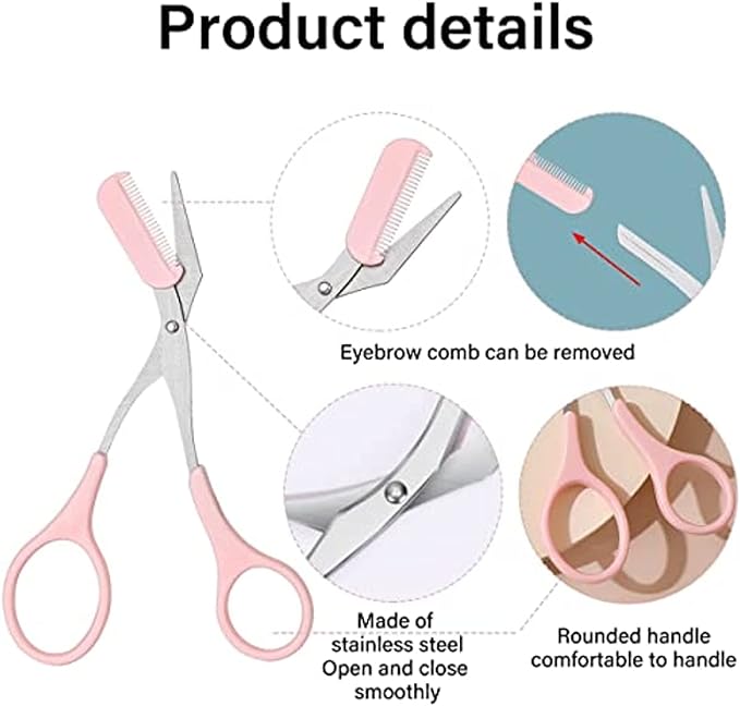 3 PCS Eyebrow Repair Beauty Tool Set with Comb Eyebrow Repair Scissors Professional Eyebrow Repair Scissors Stainless Steel Precision Eyebrow Repair Scissors Set for Men and Women Eyebrow Repair Tools -  Australia