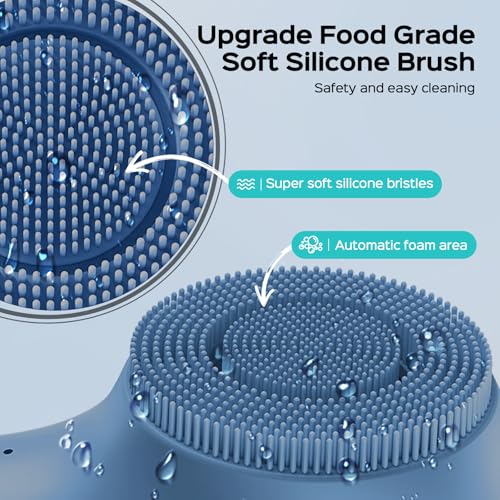 COSLUS FBS03 Face Scrubber Facial Cleansing Brush, Patented Upgraded Design Navy Blue