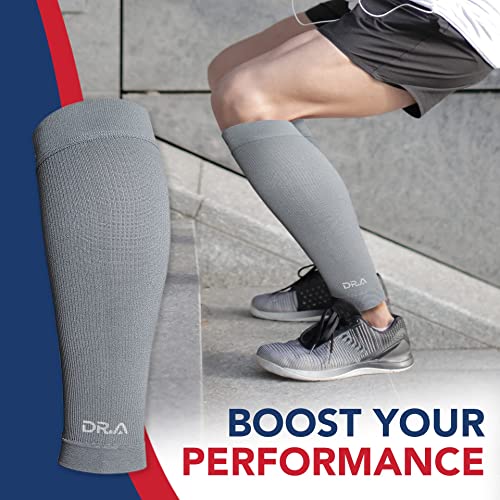Dr. Arthritis Calf Compression Sleeves for Men and Women, Doctor Developed Calf Wrap & Leg Support, Medical, Varicose Veins & More (X Large, Grey, 1 Pair) X-Large
