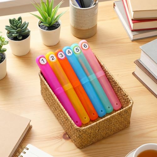 Remerry 30 Pcs Portable Pencil Case Bulk Travel Toothbrush Holder Case with Pencil Organization Multipurpose Toothbrush Holder with Number Stickers for Back to School Student Gifts from Teacher