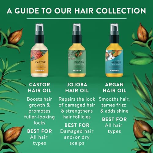 Badger Organic Jojoba Hair Oil, Scalp Treatment, 2 fl oz Jojoba Oil