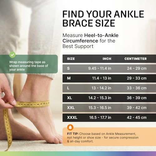 Modvel Foot & Ankle Brace Socks with Adjustable Support Strap – Compression Sleeve for Sprained Ankle, Plantar Fasciitis Relief Tendonitis & Arthritis, Stabilizing Foot & Ankle Support for Women & Men A Black - With Strap Medium