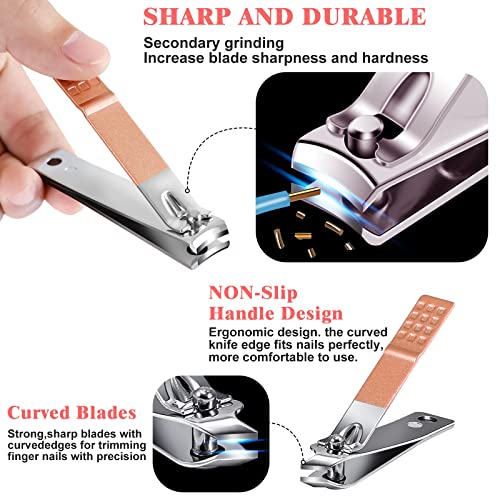 Manicure Set Pedicure Kit Womens Nail Clippers Set 32 in 1 Professional Grooming Care Tools Nail Kit Including Facial, Fingernails and Toenails Care with Travel Case Women (Rose Pink_32 in 1) Rose Pink_32 in 1