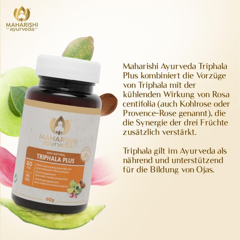 Maharishi Ayurveda Triphala | Digestion & Gut Health Support | with Rare Vijaya Haritaki | Non-GMO, Vegan | Ayurvedic Detox & Immunity Booster | Recyclable Bottle - BeesActive Australia