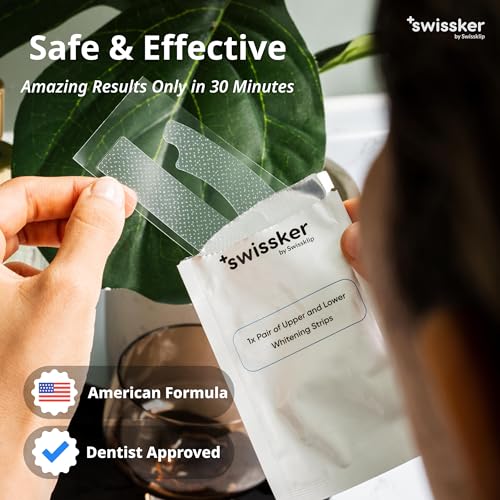 Swissker by Swissklip ShineStrips Teeth Whitening Strips – Whiter Teeth
