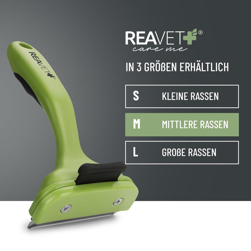 ReaVET undercoat comb for dogs and cats, short hair I medium breeds (size M) I removes undercoat, cares for the top hair I with self-cleaning button I cat comb dog comb ideal for changing fur undercoat comb medium breeds (M) - BeesActive Australia