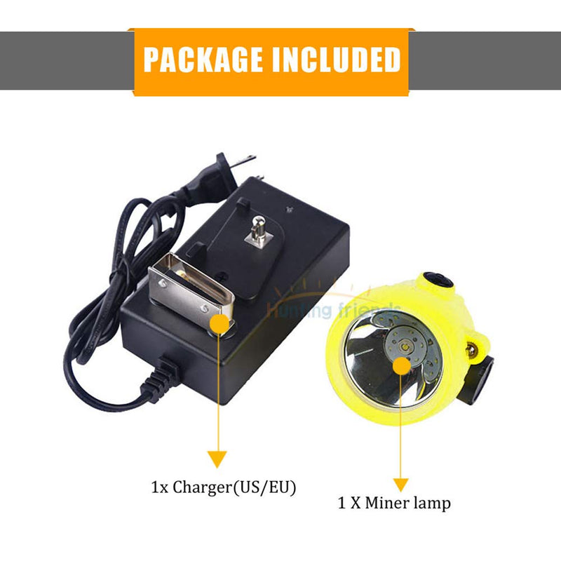 Super Bright Rechargeable LED Mining Headlamp, 1 Main + 6 LED Miner Cap Lamp, Explosion-Proof Waterproof Hard Hat Light, Underground Coal Mine Headlight for Outdoor Work, Hunting, Fishing, Camping BK2000Y