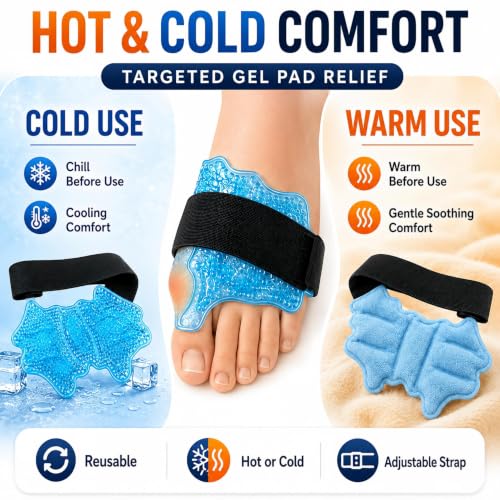 Bunion Corrector for Women & Men, All-in-One Bunion Fix Kit with Toe Separator, Arch Support & Hot Cold Gel Pad, Adjustable Bunion Splint Big Toe Straightener for Hallux Valgus Relief Day Night Use (1) 1