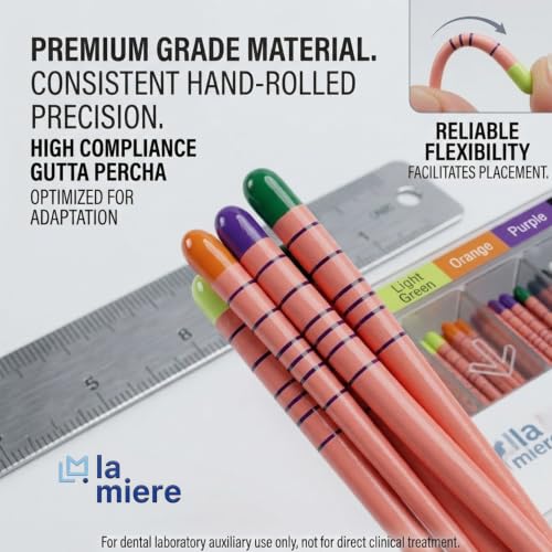 LA MIERE Dental Gutta Percha Points .04 Taper, #15-40 with mm Mark, 60P .04 w/ mark 60