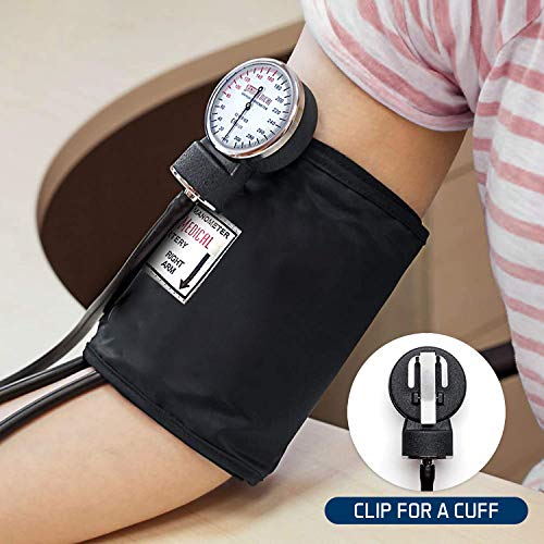 Santamedical Manual Blood Pressure Cuff - Adult Aneroid Sphygmomanometer Black Without Stethoscope