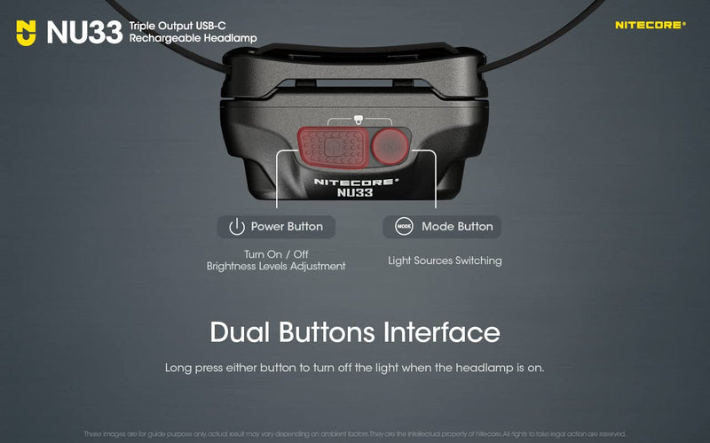 Nitecore NU33 700 Lumen Camping Headlamp, USB-C Rechargeable, Lightweight with White, Red, and Reading LEDs Sticker - BeesActive Australia