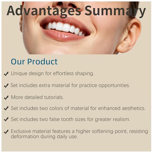 Dentures DIY Kit,Moldable Temporary False Teeth,at Home Partial Denture Kit for Upper & Lower,Fake Teeth,Men and Women