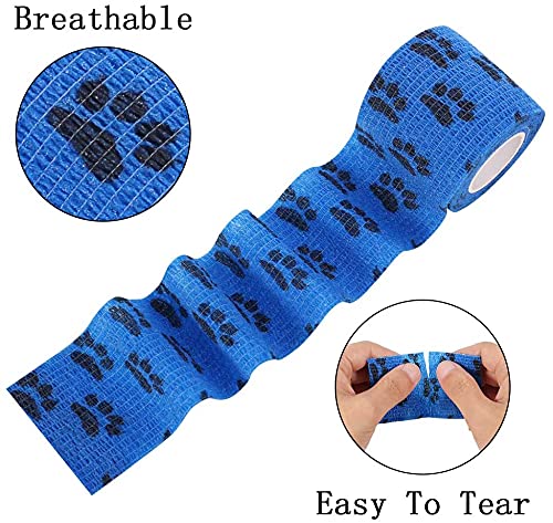 Veraing Self-Adhesive Bandage for Pets, Elastic Cohesive Adhesive Bandage Cohesive Fixing Bandage for Dog, Horse, Pet, Wrap Adhesive Bandage for Wrist Ankle Finger (6 Rolls) - BeesActive Australia