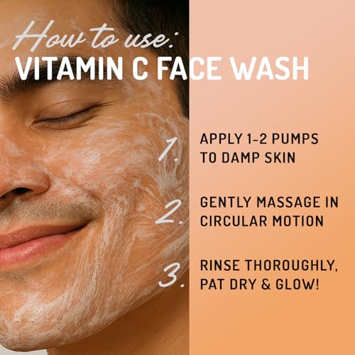 Eve Hansen Vitamin C Cleanser Face Wash - HUGE 8 oz Gentle Facial Cleansing Gel for Uneven Skin Tone, Age Spots and Fine Lines - Natural Face Soap with Aloe Vera, Green Tea, Ginseng 8 Fl Oz (Pack of 1)