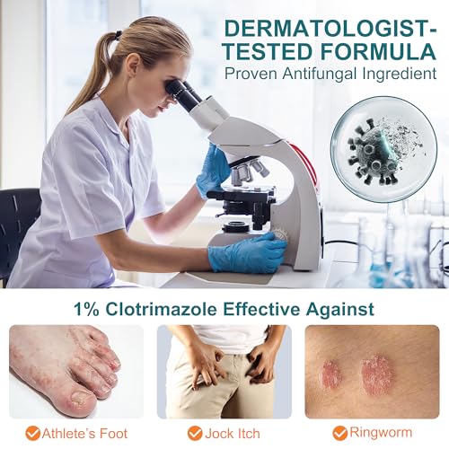 Antifungal Cream for Jock Itch, Athlete’s Foot & Ringworm – 1% Clotrimazole Cream, Relieves Burning, Scaling, Itching & Cracking, Ringworm Treatment for Humans (3.5 Ounce) 3.5 Ounces