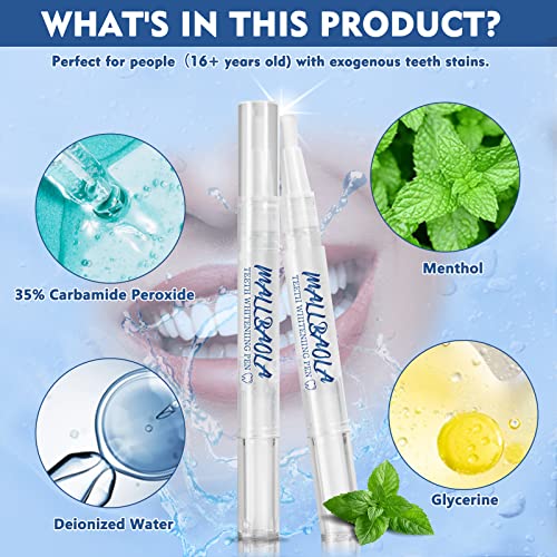 Teeth Whitening Pen Kit(2 Pens), Teeth Whitening Gel for Whiten Teeth