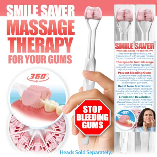 SMILE SAVER 360° Therapeutic Gum Massage for Bleeding Gums, Sensitivity, TMJ & Bruxism – Smile Anti-Aging: Spa Treatment for Your Smile – Morning Massage for Healthy Gums - Made in America