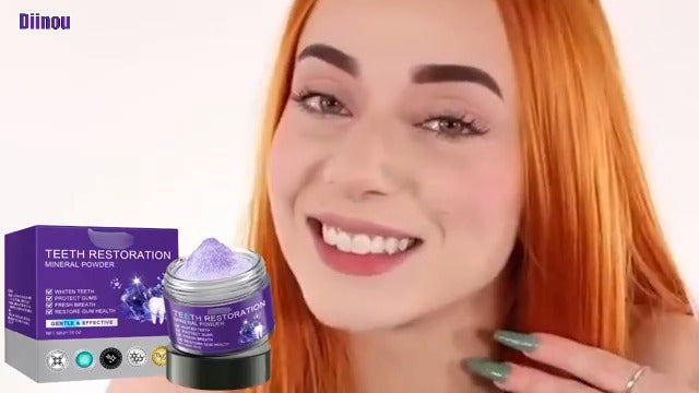2PCS Teeth Restoration Mineral Powder,Mineral Tooth Powder,Teeth Whitening Mineral Powder, Effective in Strengthening Teeth and Gums, Dental Restoration Mineral Powder, Fresh Breath for Daily Use 50g