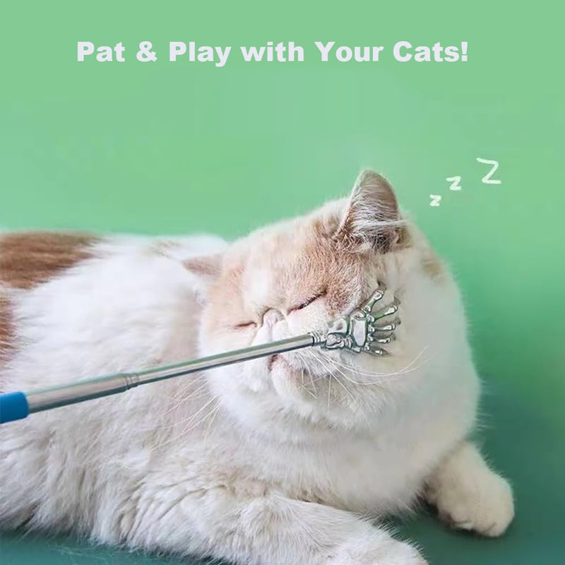 2 Pcs Cat Telescopic Teaser Wand Retractable Scratch Comb Tickle Scratcher Handy Interactive Play Toy for Cats Dogs (Random Color) Mixed - BeesActive Australia