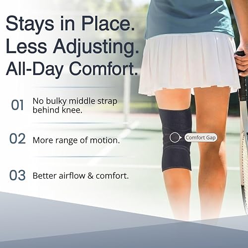 Knee Brace for Men & Women with Patented 4-Way Adjustable Support black
