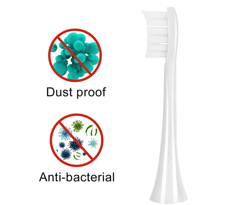 10 Pcs Replacement Toothbrush Heads for Boka 2.0 & 3.0 Electric Toothbrush Adults with Dust Cover, White White 10