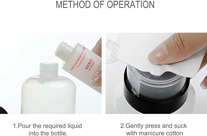 Ruier-tong Pump Dispenser Nail Pump Bottle 200ml Nail Cleaner Bottle Lotion Bottle Travel Lockable Empty Bottle Empty Container Gel Cleaner Gel Remover Nail Care Cosmetic Refill Container (1 Piece, White) - BeesActive Australia