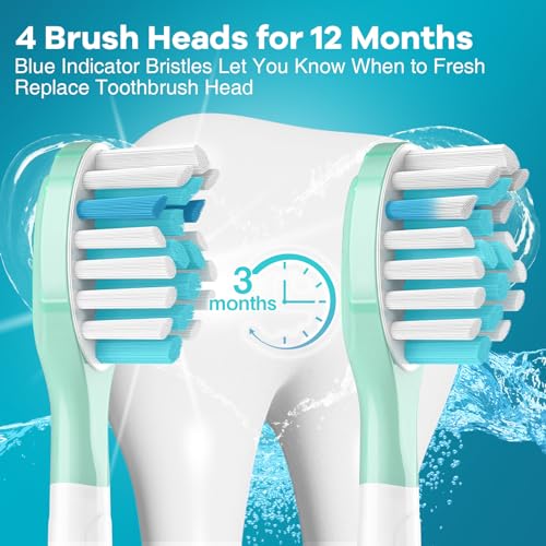 Aoremon Toothbrush Replacement Heads for Sonciare C3 - Brush Heads for Philips Sonicare 2 Series 3 Series ProtectiveClean 4100 5100 6100 DiamondClean FlexCare HealthyWhite G3 W3 C2 G2 C1
